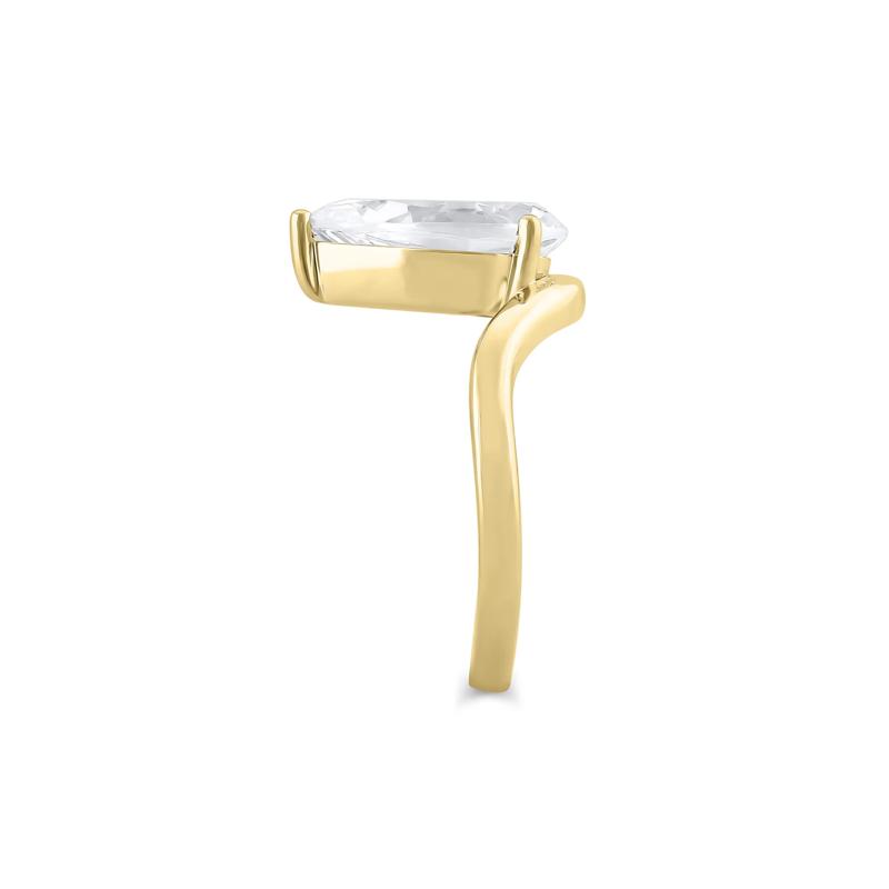 Lab Grown Diamond Pear-Shaped Engagement Ring in 18K Yellow Gold &#40;3 ct. tw.&#41; – Image 3 of 3