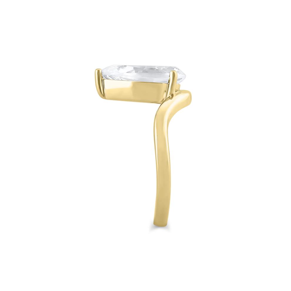 Lab Grown Diamond Pear-Shaped Engagement Ring in 18K Yellow Gold (3 ct. tw.) – Image 3 of 3