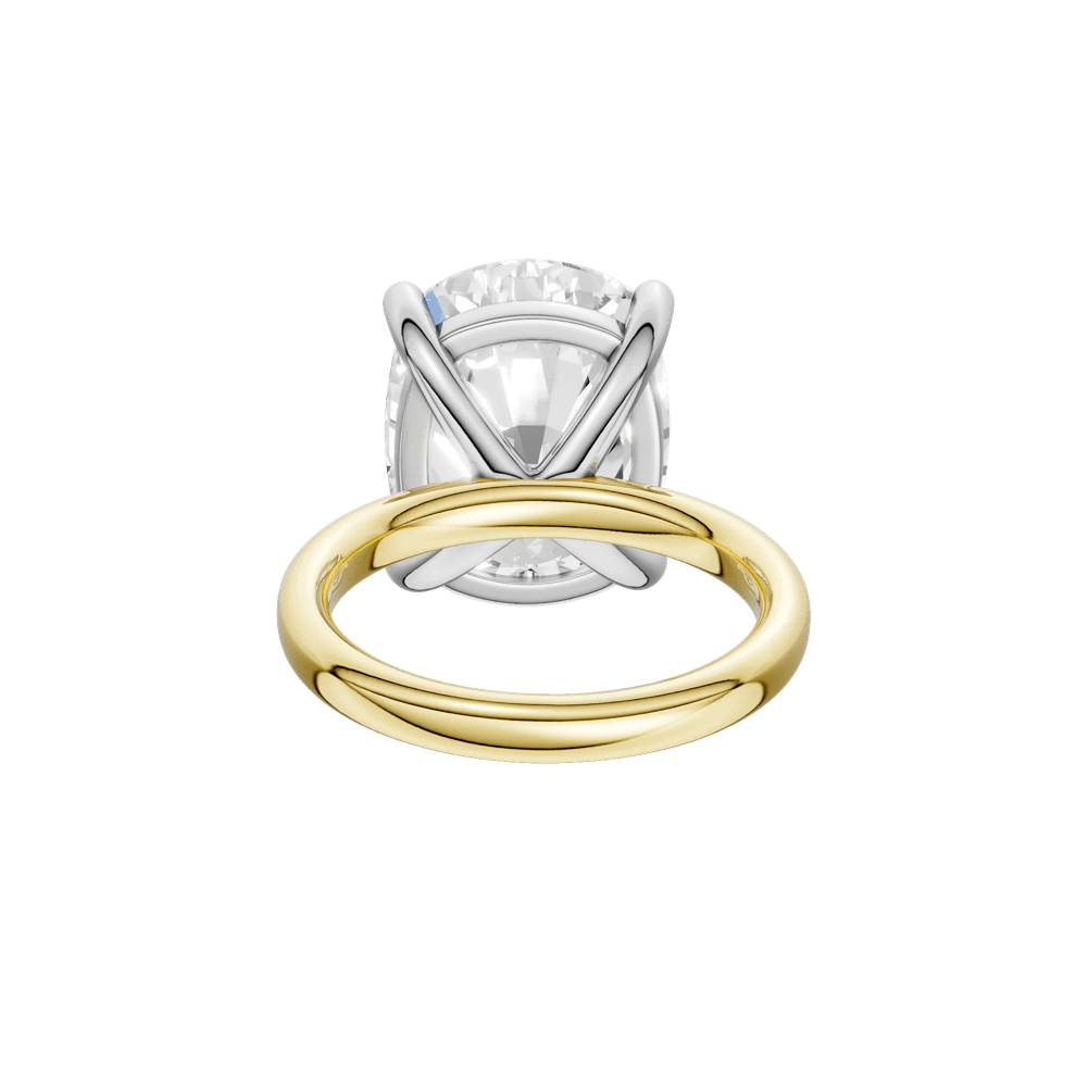 Lab Grown Diamond Elongated Cushion Solitaire Engagement Ring in 14K Yellow &amp; White Gold (10 ct.) – Image 5 of 5