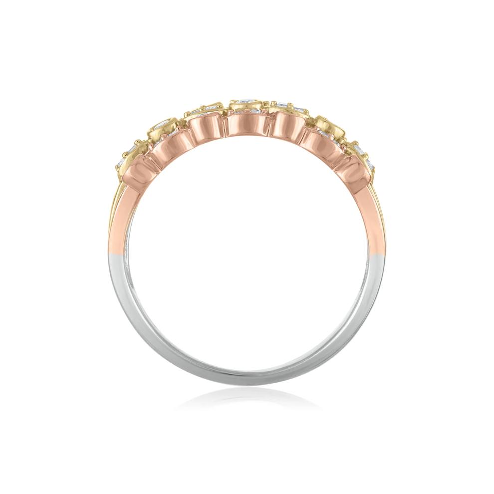 Three-Tone Stacked Band in 14K White, Yellow and Rose Gold (1/4 ct. tw.) – Image 2 of 3