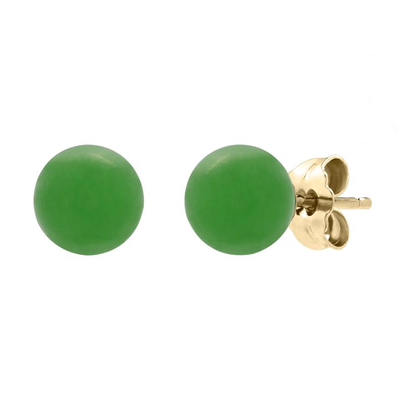 Jade Stud Earrings in 10K Yellow Gold – Image 1 of 1