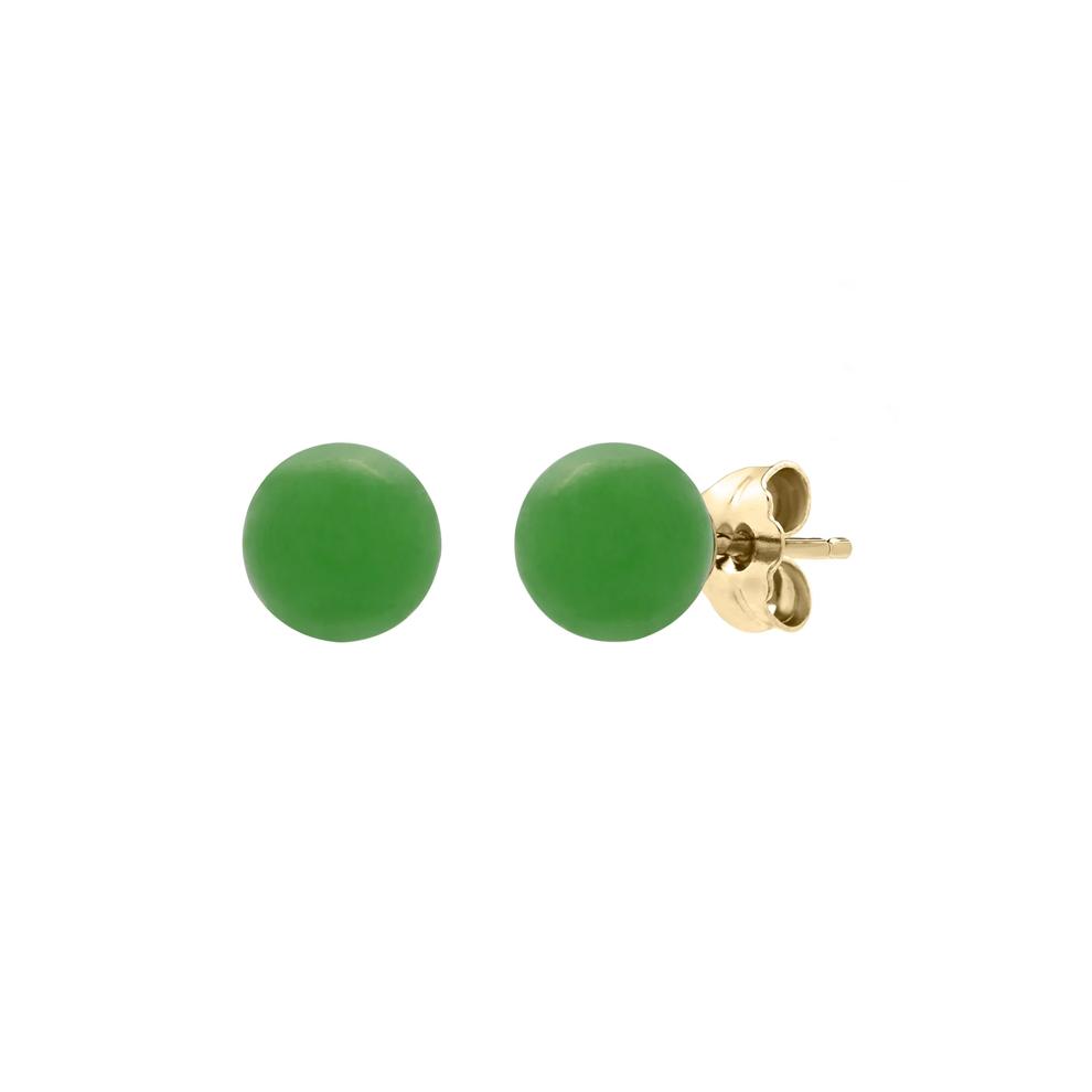 Jade Stud Earrings in 10K Yellow Gold – Image 1 of 1