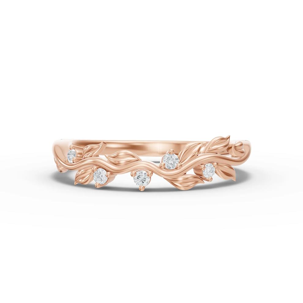 Lab Grown Diamond Accent Anniversary Band in 10K Rose Gold – Image 1 of 4