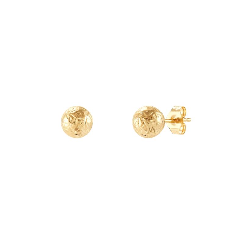 Diamond-Cut Ball Stud Earring in 14K Yellow Gold, 5MM – Image 1 of 1