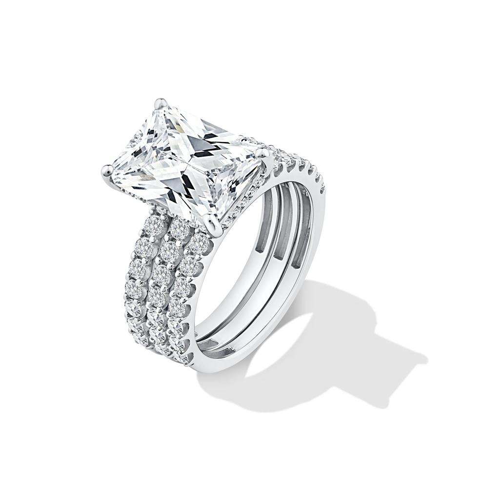 Lab Grown Diamond Radiant 3-Piece Engagement Set in 14K White Gold (7 1/2 ct. tw.) – Image 5 of 6