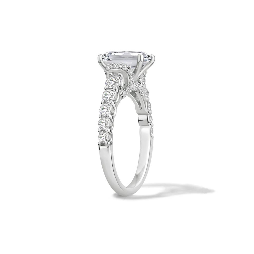 Lab Grown Diamond Elongated Cushion Center Engagement Ring in 14K White Gold (3 ct. tw.) – Image 3 of 4