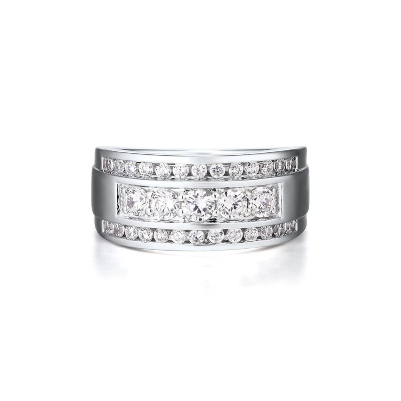 Men&#39;s 1 1/3 ct. tw. Diamond Band in 10K White Gold  – Image 1 of 1