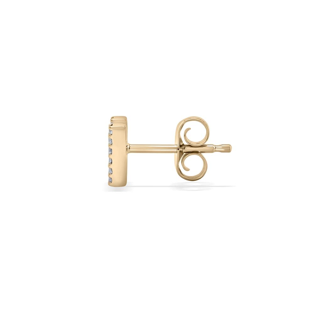 Diamond Accent H Initial Single Stud Earring in 10K Yellow Gold – Image 2 of 2