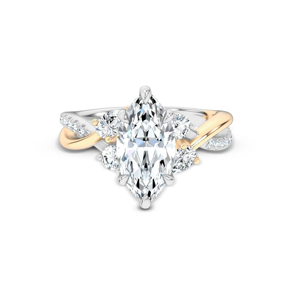 Lab Grown Diamond Twist-Shank Engagement Ring in 14K White &amp; Yellow Gold (2 5/8 ct. tw.) – Image 1 of 4