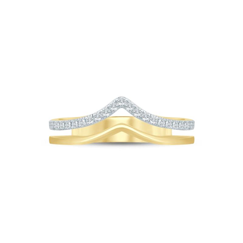 Lab Grown Diamond Chevron Anniversary Band in 14K Yellow Gold &#40;1/5 ct. tw.&#41; – Image 1 of 3