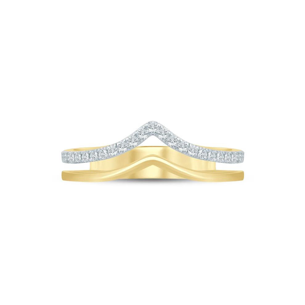 Lab Grown Diamond Chevron Anniversary Band in 14K Yellow Gold (1/5 ct. tw.) – Image 1 of 3
