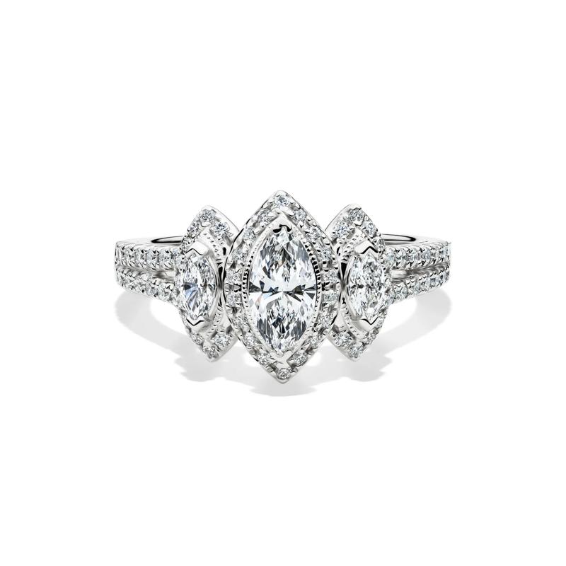 Lab Grown Diamond Marquise Engagement Ring in 14K White Gold &#40;1 ct. tw.&#41; – Image 1 of 4