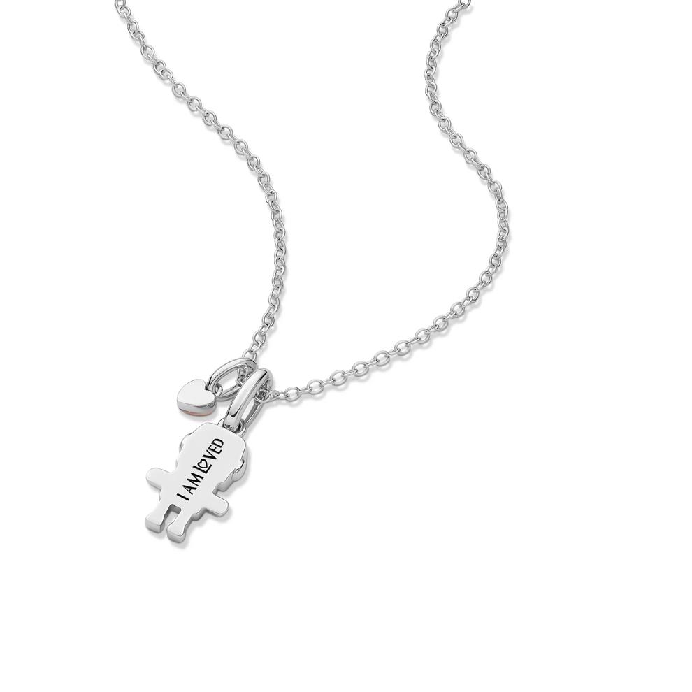 Lab Grown Diamond Accent Robot Pendant in Sterling Silver &amp; 10K Rose Gold – Image 5 of 5