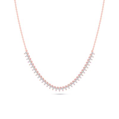 Lab Grown Diamond Pear-Shaped Frontal Necklace in 14K Rose Gold (2 ct. tw.)