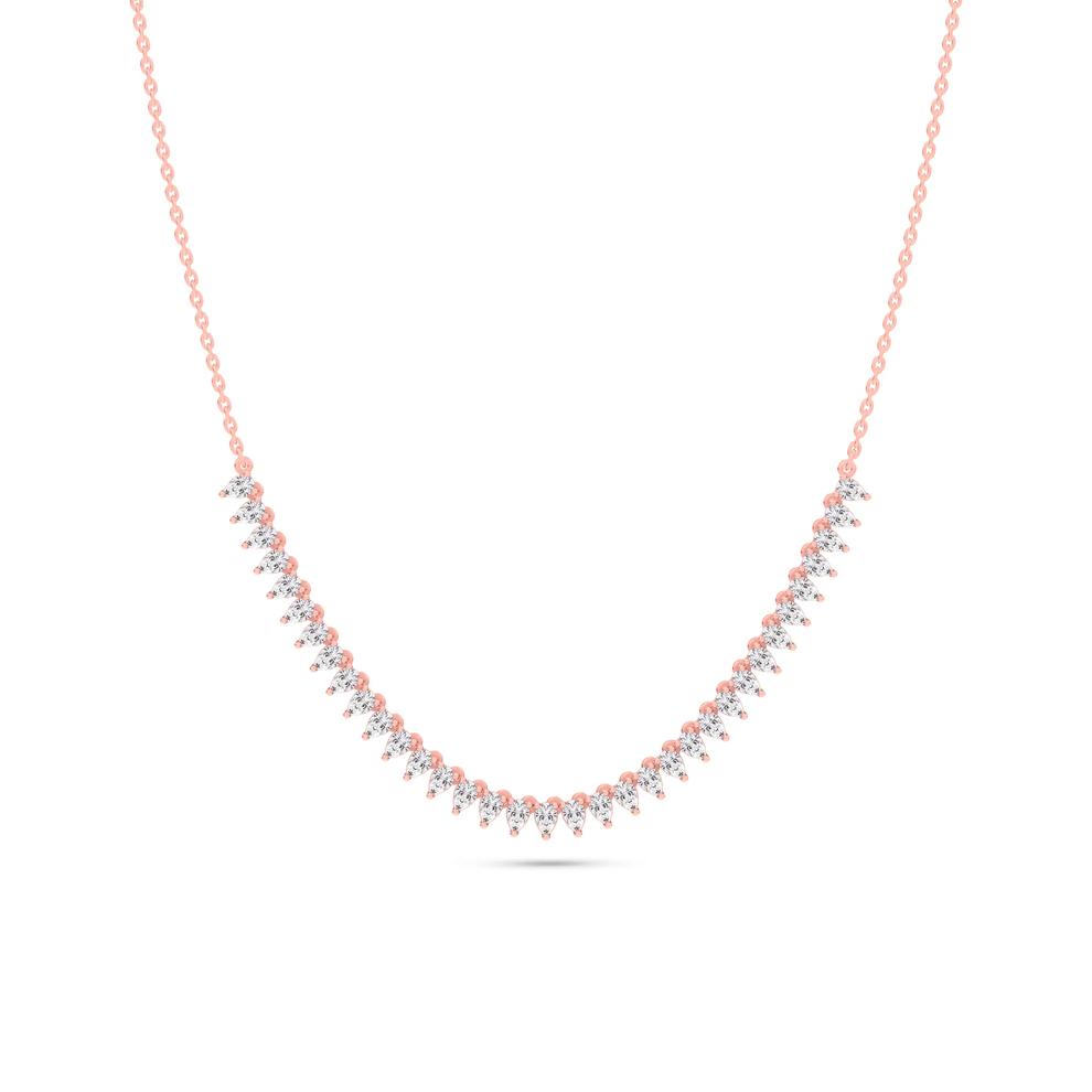 Lab Grown Diamond Pear-Shaped Frontal Necklace in 14K Rose Gold (2 ct. tw.) – Image 1 of 4