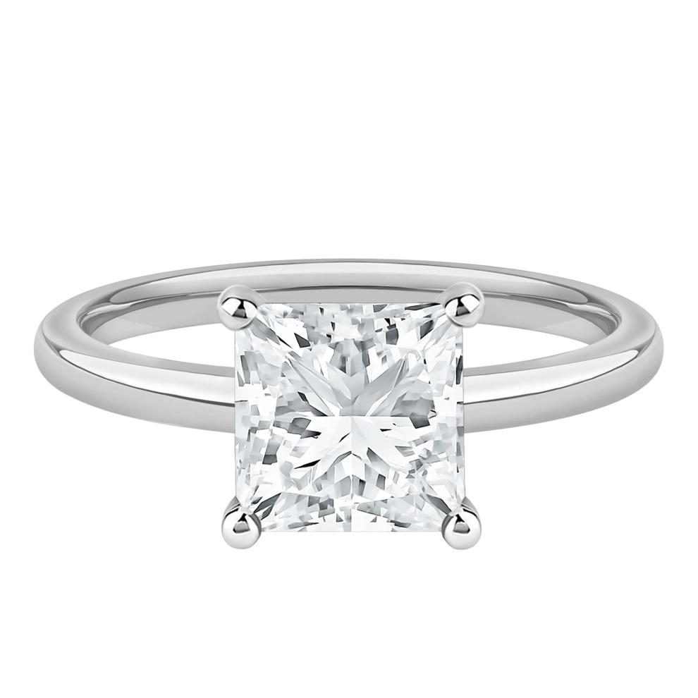 Diamond Princess Cut Solitaire Engagement Ring in 14K White Gold (2 ct.) – Image 1 of 5