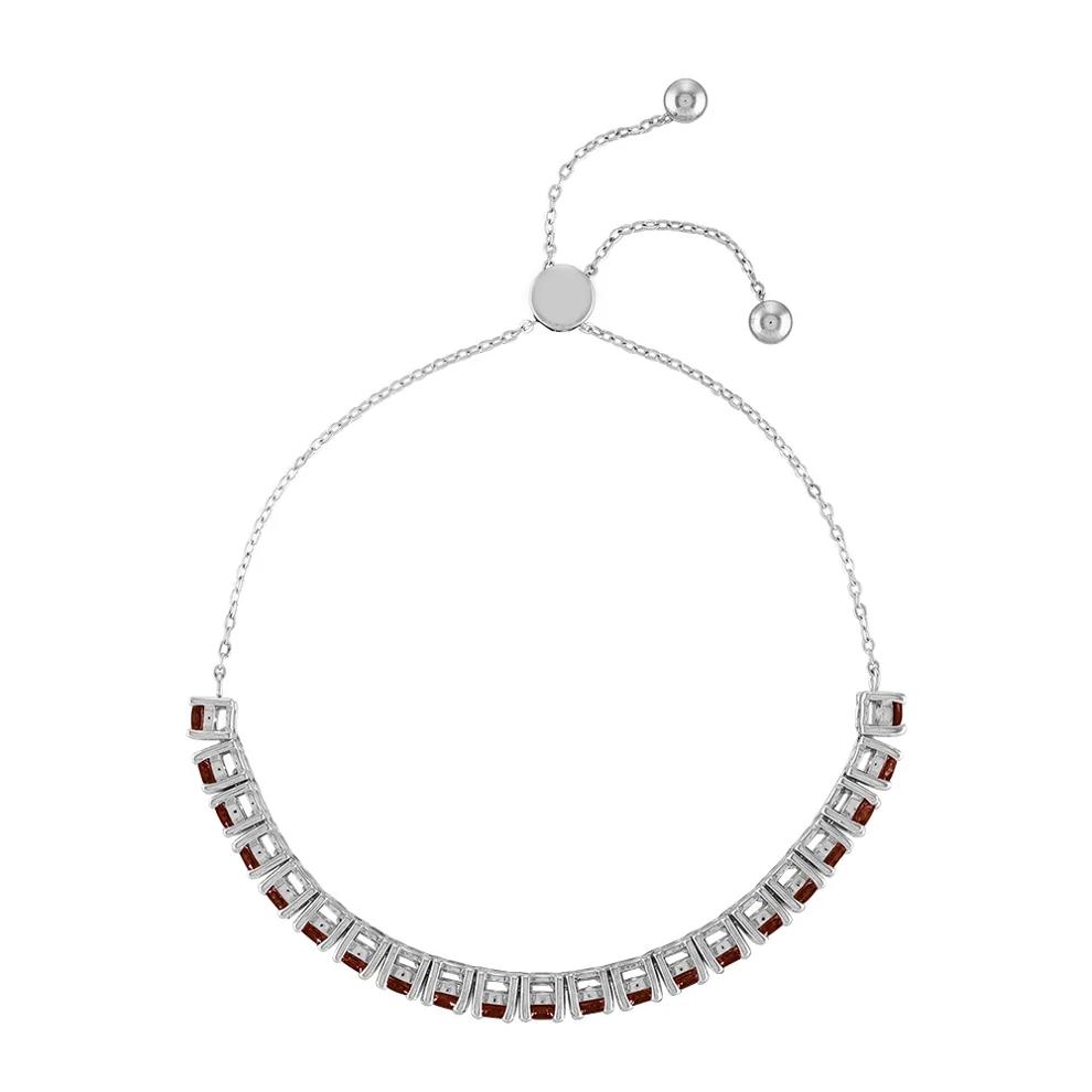 Garnet Bolo Bracelet in Sterling Silver  – Image 2 of 2