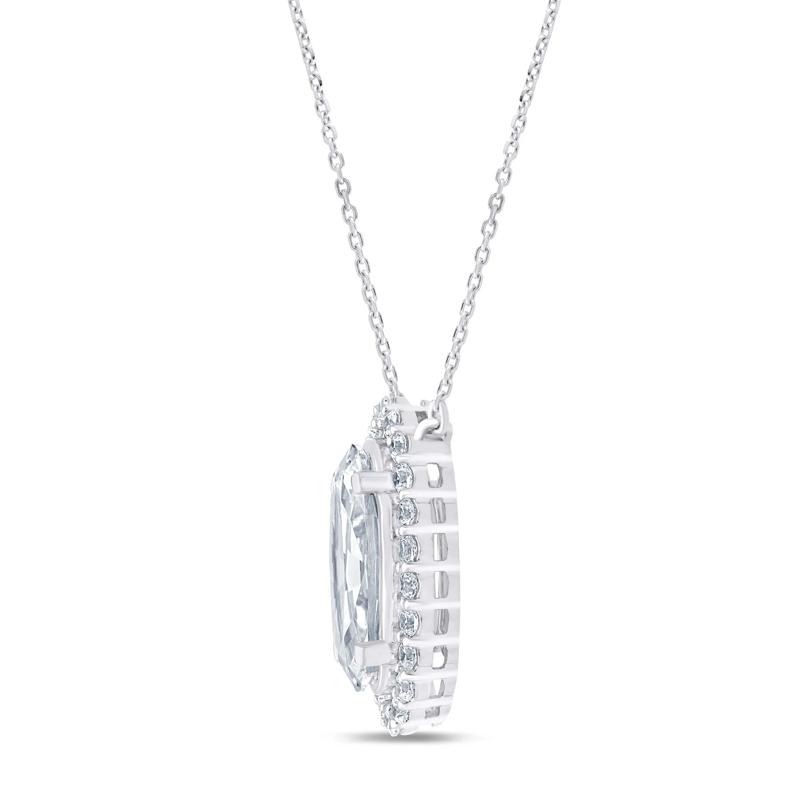 Lab Grown Oval Diamond Pendant in Platinum &#40;2 1/2 ct. tw.&#41; – Image 2 of 3