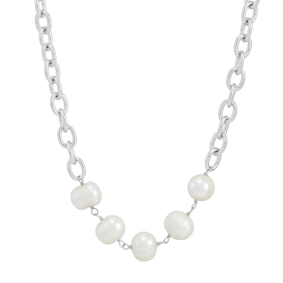 Cultured Freshwater Pearl Necklace in Sterling Silver – Image 1 of 3