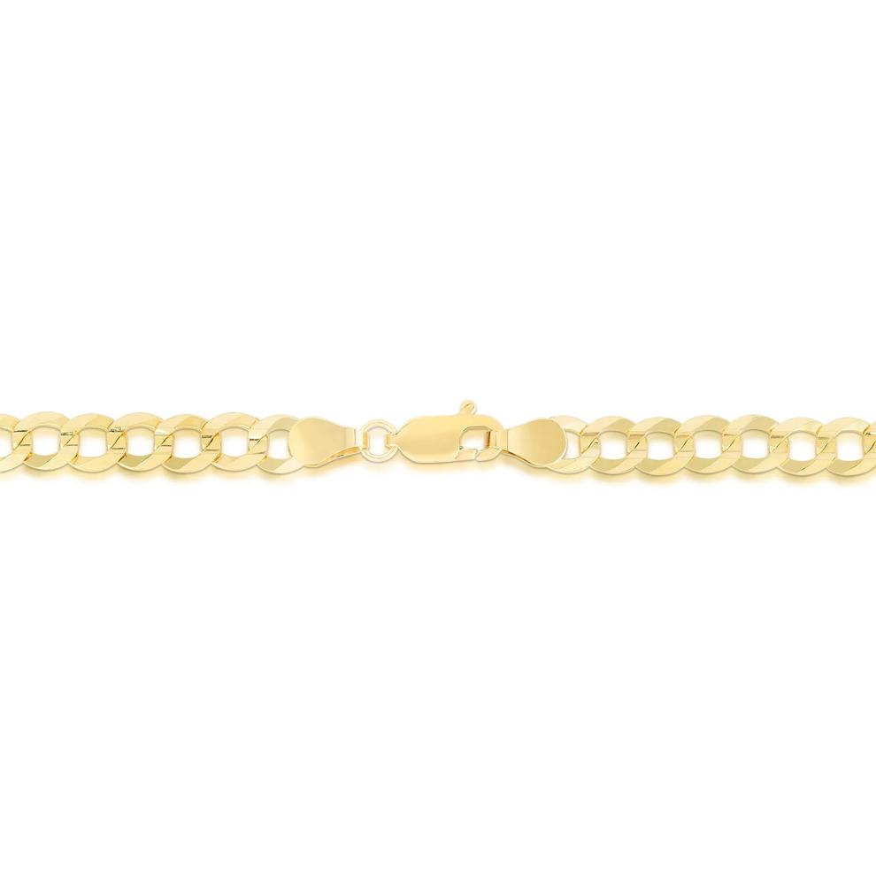 Men's Diamond-Cut Curb Chain Necklace in 10K Yellow Gold, 22"  – Image 3 of 5