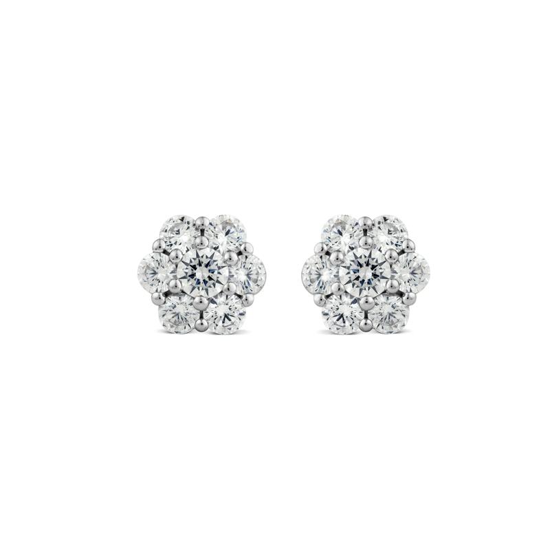 Lab Grown Diamond 7-Stone Earrings in 10K White Gold &#40;3 ct. tw.&#41; – Image 2 of 2