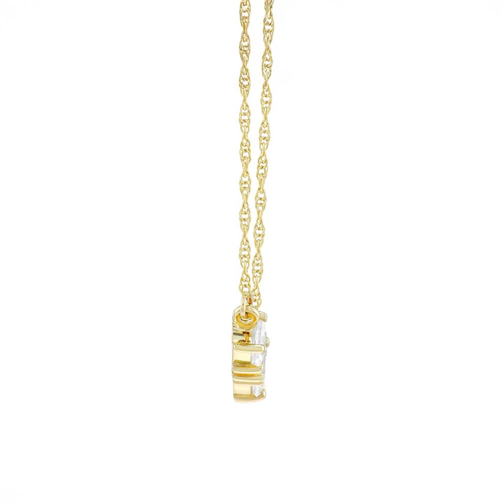 Lab-Created White Sapphire Necklace in 10K Yellow Gold – Image 2 of 3