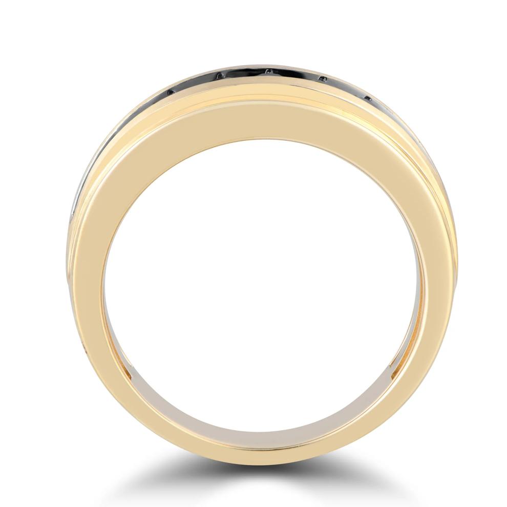 Men's Blue Sapphire Band in 10K Yellow Gold – Image 2 of 4