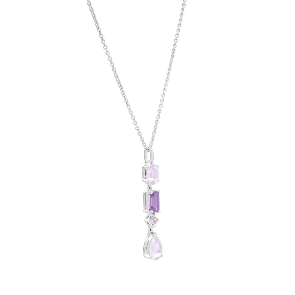Shades of Amethyst Drop Pendant in Sterling Silver – Image 2 of 4