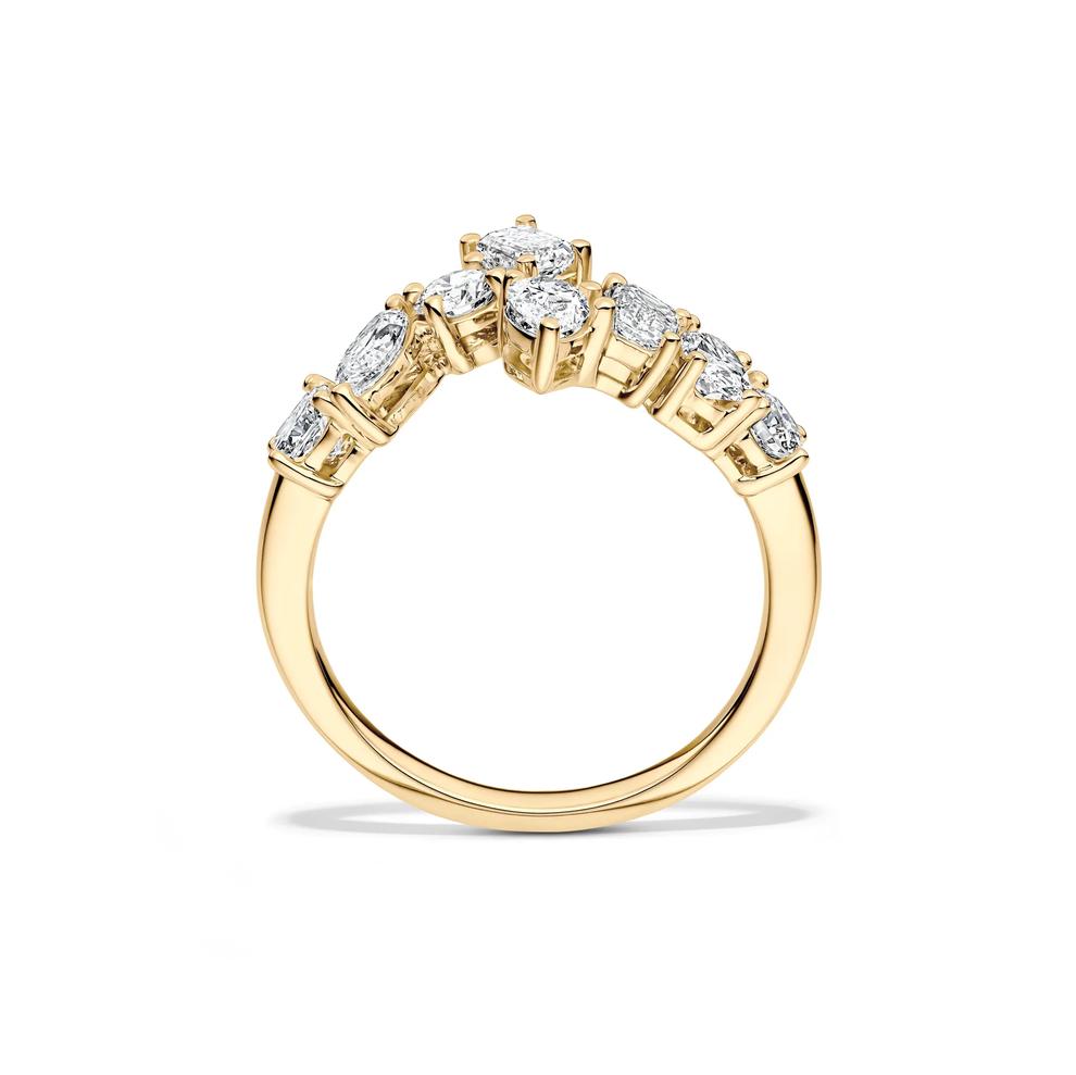 Lab Grown Diamond Multi-Shape Bypass Ring in 14K Yellow Gold (1 1/2 ct. tw.) – Image 4 of 4