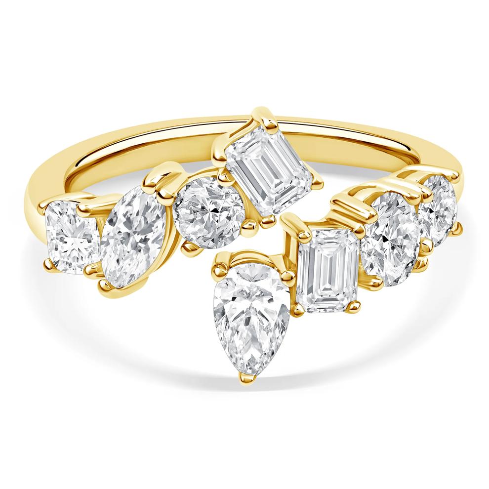 Lab Grown Diamond Multi-Shape Bypass Ring in 14K Yellow Gold (1 1/2 ct. tw.) – Image 1 of 3