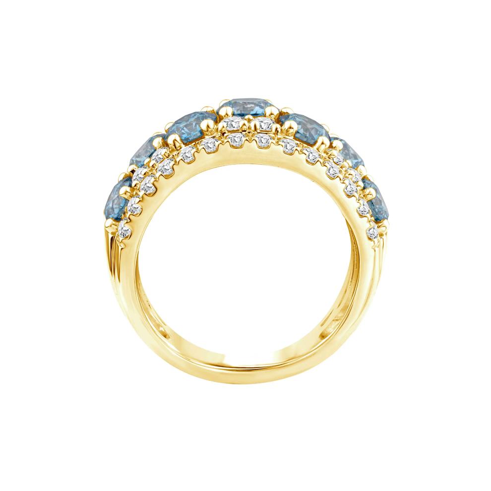 Lab Grown Diamond Blue and White Band in 10K Yellow Gold (3 1/2 ct. tw.) – Image 2 of 3
