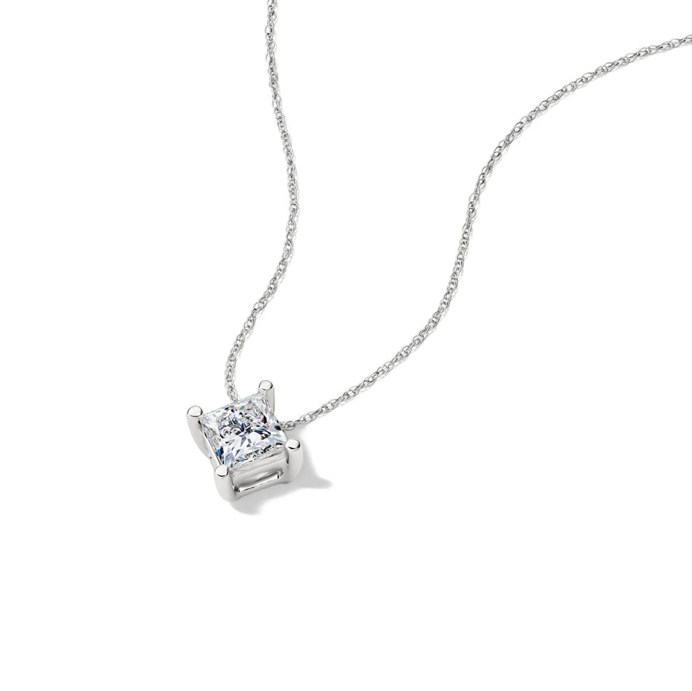 Lab Grown Diamond  Princess-Cut Solitaire Pendant – Image 4 of 4