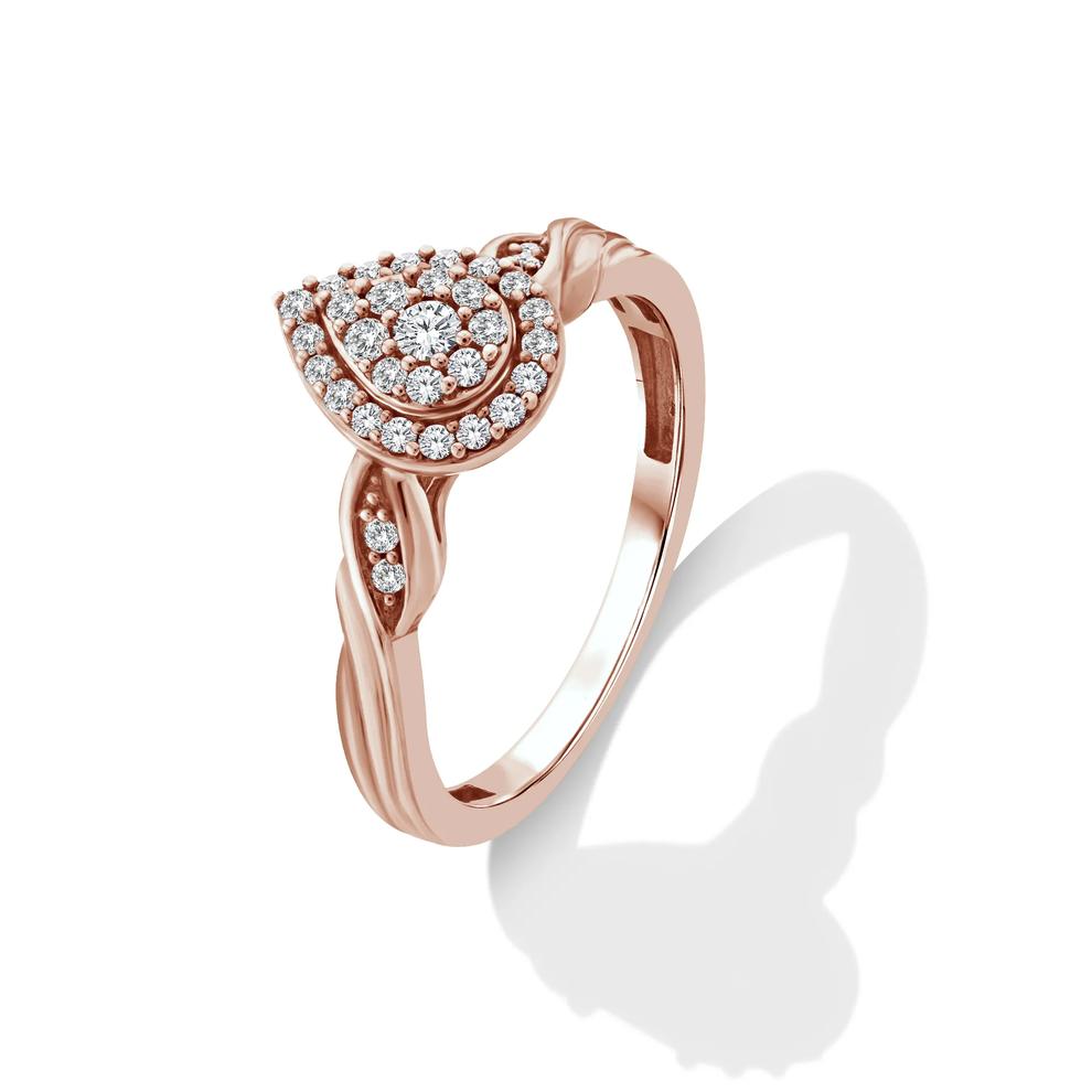 Diamond Pear-Shaped Promise Ring in 10K Rose Gold (1/4 ct. tw.) – Image 4 of 4