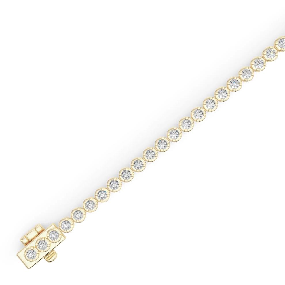 Lab Grown Diamond Tennis Bracelet in 14K Yellow Gold (3 3/8 ct. tw.) – Image 3 of 4
