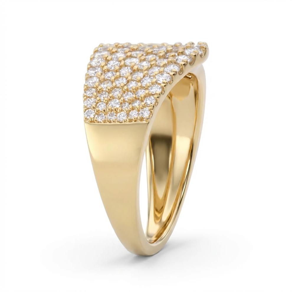 Diamond Half Wrap Band in 10K Yellow Gold (1 ct. tw.) – Image 3 of 4