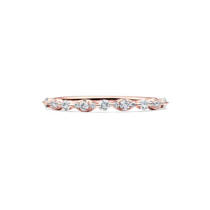 Scalloped Diamond Anniversary Band in 10K Rose Gold &#40;1/4 ct. tw.&#41; – Image 1 of 4