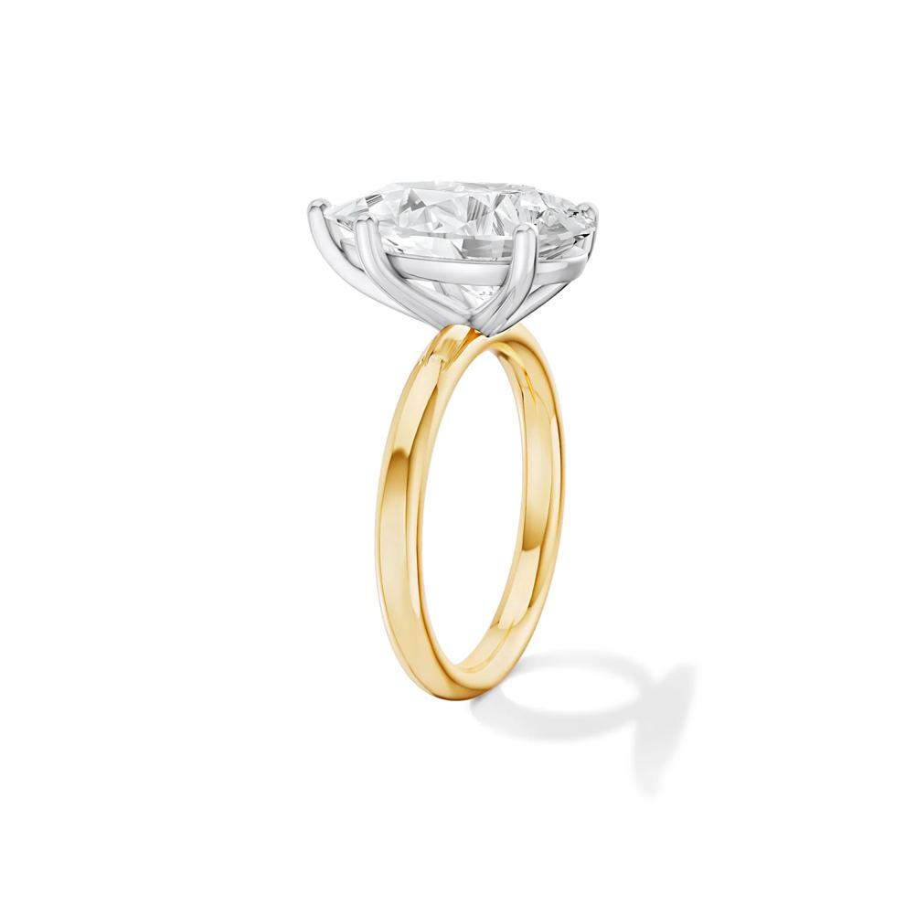 Lab Grown Diamond Pear-Shaped Solitaire Ring in 14K Yellow &amp; White Gold (5 ct.) – Image 4 of 4
