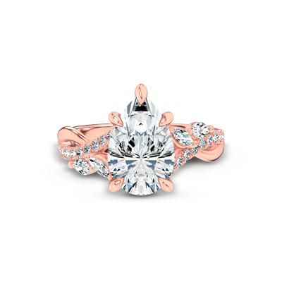Lab Grown Diamond Pear-Shaped Engagement Ring in 14K Rose Gold (3 1/2 ct. tw.)