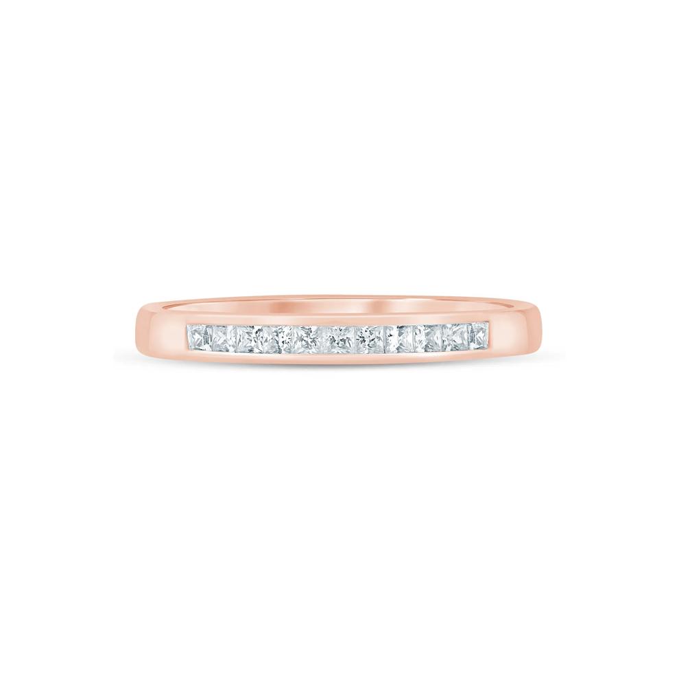 Princess-Cut Diamond Channel-Set Band in 14K Rose Gold (1/4 ct. tw.) – Image 1 of 3