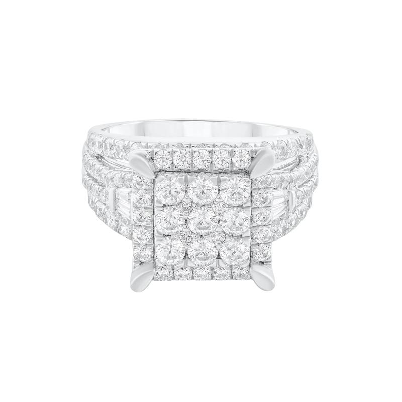 Diamond Composite Multi-Row Engagement Ring in 10K White Gold &#40;2 ct. tw.&#41; – Image 1 of 3