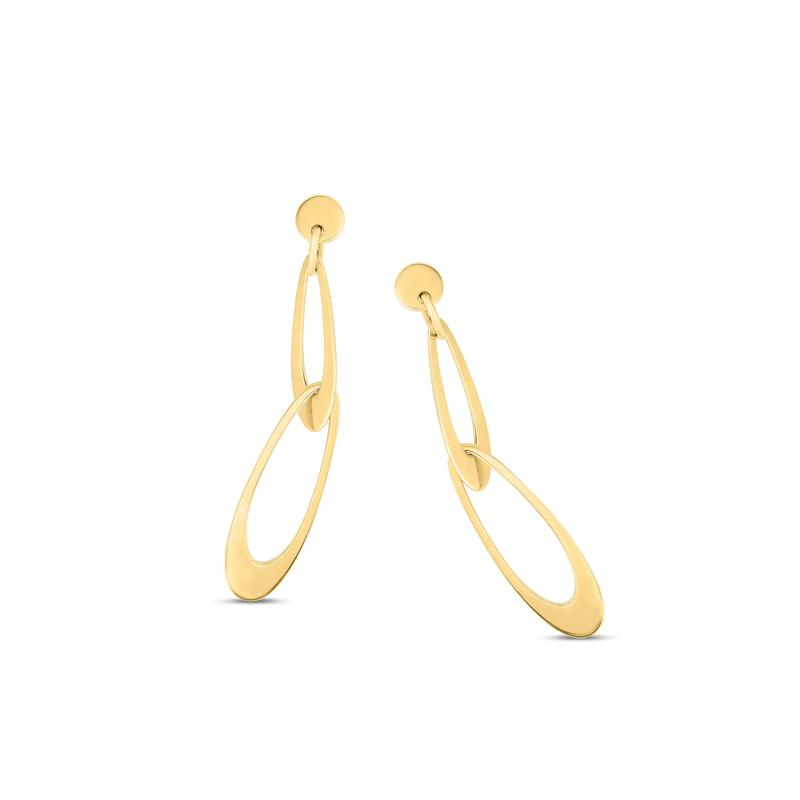 Oval Link Drop Earrings in 14K Yellow Gold – Image 4 of 4