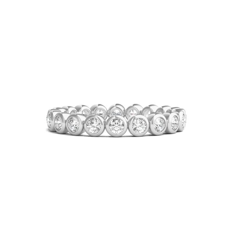 Round Lab Grown Diamond Bezel-Set Eternity Band in Platinum &#40;1 ct. tw.&#41; – Image 1 of 3