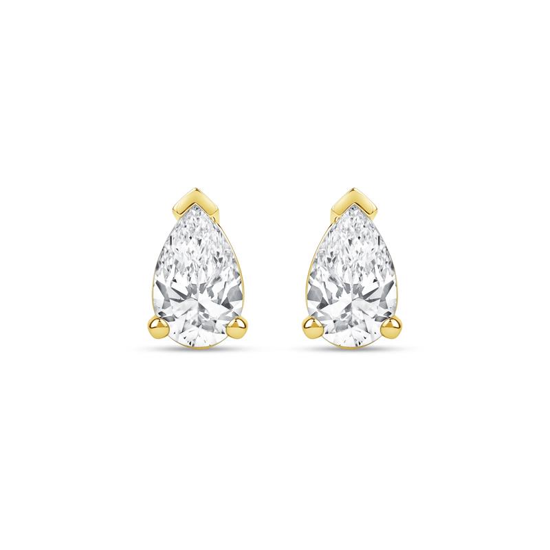 Lab Grown Diamond Pear-Shaped Solitaire Stud Earrings in 14K Yellow Gold &#40;3 ct. tw.&#41; – Image 2 of 3