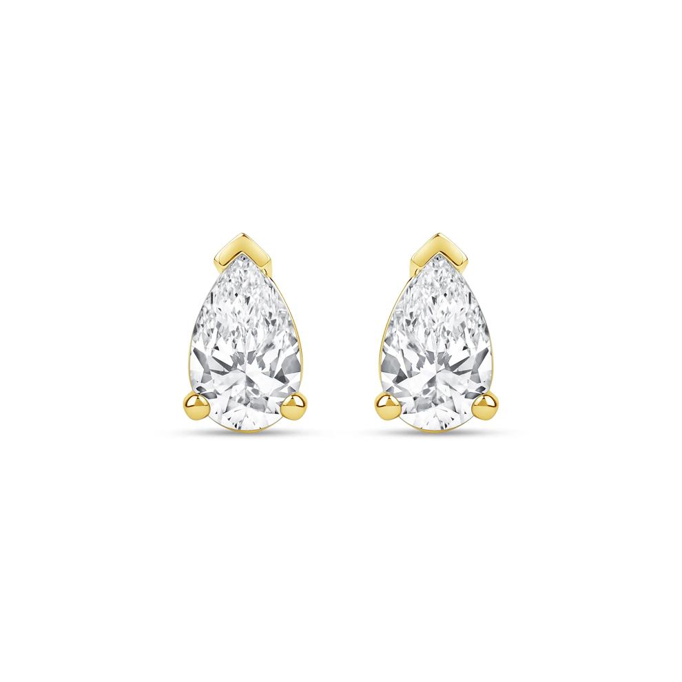 Lab Grown Diamond Pear-Shaped Solitaire Stud Earrings in 14K Yellow Gold (3 ct. tw.) – Image 2 of 3