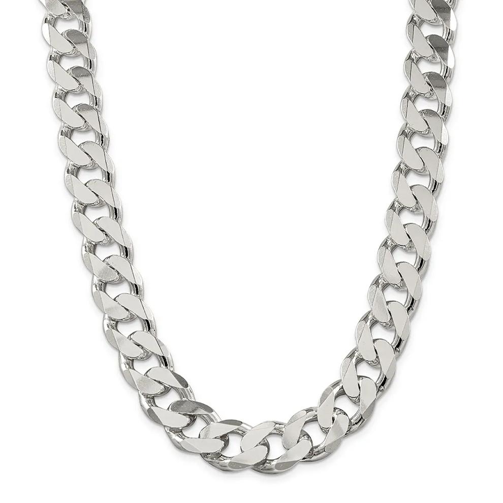Men's Curb Chain in Sterling Silver, 24" – Image 1 of 2
