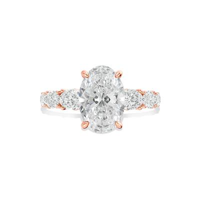 Matilda Lab Grown Diamond Oval Engagement Ring in 18K Rose Gold (3 5/8 ct. tw.)