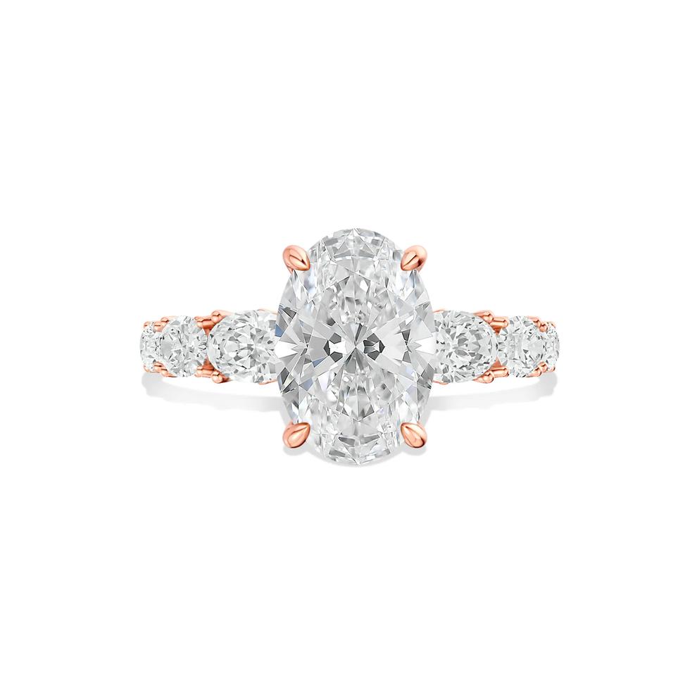 Matilda Lab Grown Diamond Oval Engagement Ring in 18K Rose Gold (3 5/8 ct. tw.) – Image 1 of 4