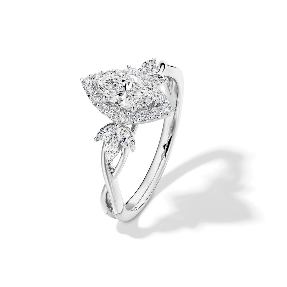 Diamond Marquise Halo Engagement Ring in 14K White Gold (7/8 ct. tw.) – Image 4 of 4