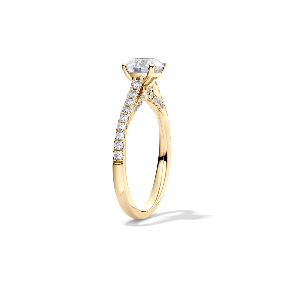 Honour Round Lab Grown Diamond Engagement Ring in 18K Yellow Gold (1 1/3 ct. tw.) – Image 3 of 4