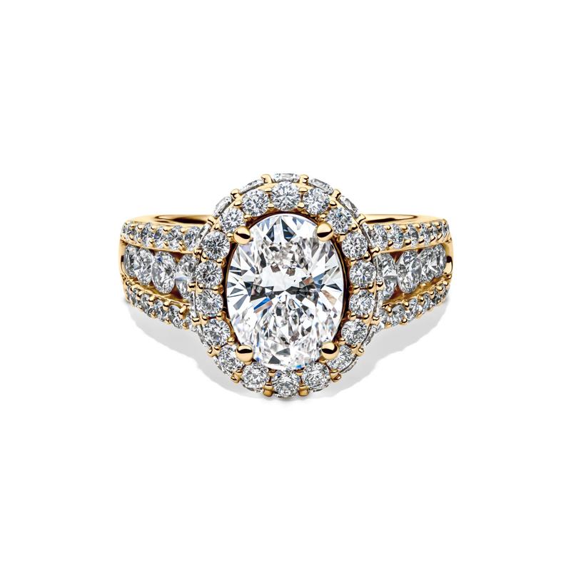 Lab Grown Diamond Oval Engagement Ring in 14K Yellow Gold &#40;4 ct. tw.&#41; – Image 1 of 4